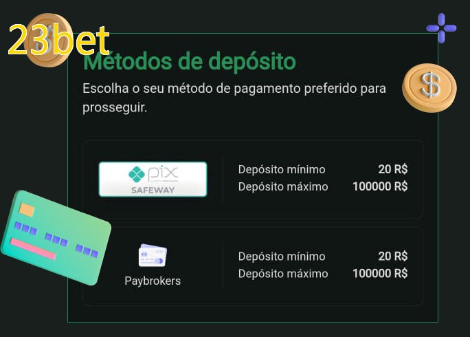 O cassino 23betbet oferece uma grande variedade de métodos de pagamento